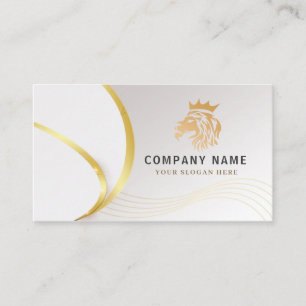 Cartão De Visita Logotipo do Leão Dourado Monogram Professional Gol