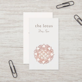 Cartão De Visita Logotipo do Lotus Dourado rosa Saúde e bem-estar h
