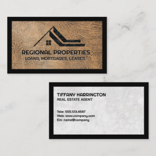 Cartão De Visita Logotipo do Marble Realtor Textura castanha de c