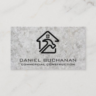 Cartão De Visita Logotipo do martelo doméstico   Concrete   Constru
