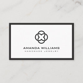 Cartão De Visita Logotipo do Modern Clover do Boutique Clássico do