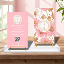 Logotipo do Monograma Botânico Floral de Luxo Aqua