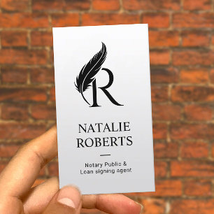 Cartão De Visita Logotipo do Monograma do Agente de Assinatura de E