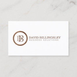 Cartão De Visita Logotipo do Monograma Profissional em Woodgrain De