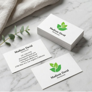 Cartão De Visita Logotipo do Nutricionista Dieticiano Custom Health