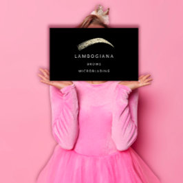 Cartão De Visita Logotipo do Ouro Broad Microblading Social Media B