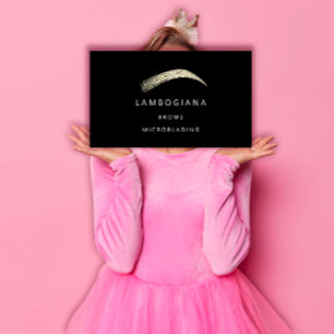 Cartão De Visita Logotipo do Ouro Broad Microblading Social Media B