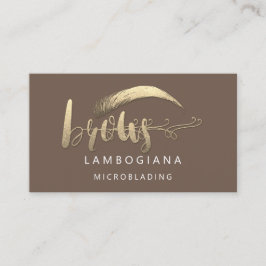 Cartão De Visita Logotipo do Ouro Broad Microblading Social Media B