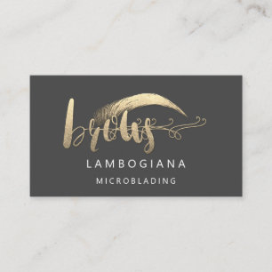 Cartão De Visita Logotipo do Ouro Brothe Microblading Social Media 
