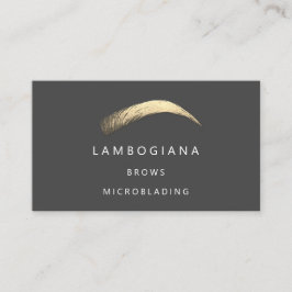 Cartão De Visita Logotipo do Ouro Brothe Microblading Social Media 