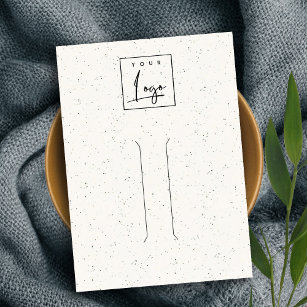 Cartão De Visita Logotipo do pino do cabelo de textura branca sutil