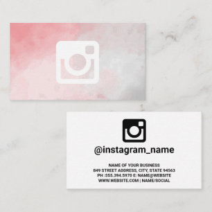 Cartão De Visita Logotipo do Promocional Instagram   Watercolor