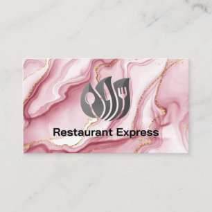 Cartão De Visita Logotipo do Restaurant Dinnerware   Eventos de res