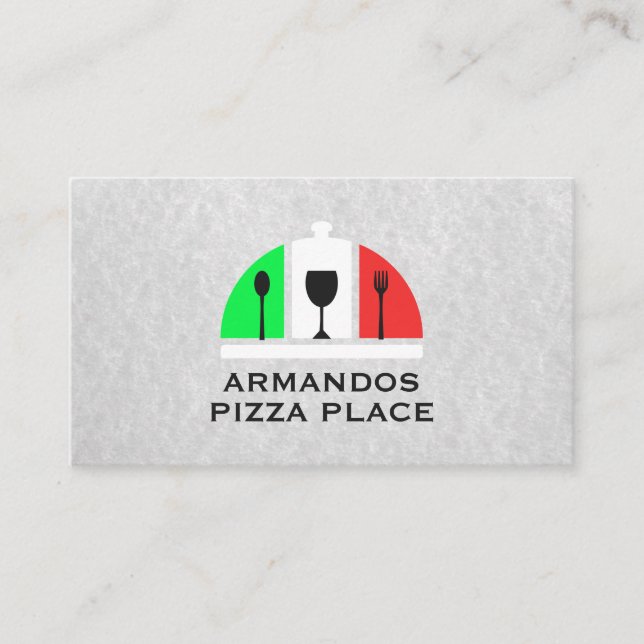 Cartão De Visita Logotipo do restaurante italiano | Pizza (Frente)