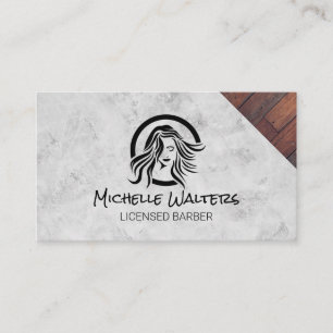 Cartão De Visita Logotipo do Salão da Beleza do Cabelo Marble & W