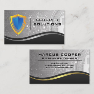 Cartão De Visita Logotipo do Security Shield   Segurança cibernétic
