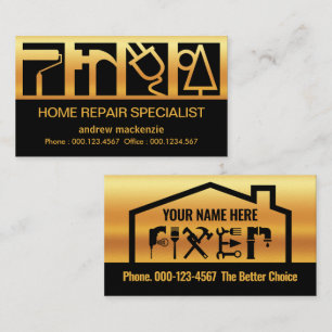 Cartão De Visita Logotipo do Serviço de Construtores Impressionante