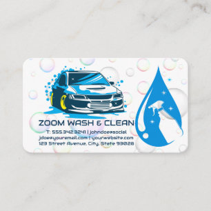 Cartão De Visita Logotipo do Serviço de Lavagem   Bolhas de Sabão  