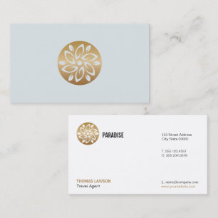 Cartão De Visita Logotipo do Símbolo Floral Dourado