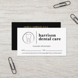 Cartão De Visita Logotipo do Sketch dos Dentes Preto/Branco