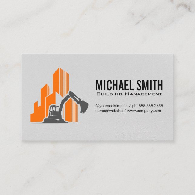 Cartão De Visita Logotipo do veículo de construção e edifícios (Frente)