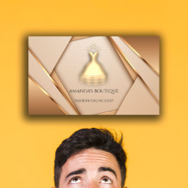Cartão De Visita Logotipo do Vestido Moda Boutique Online Compro Ge
