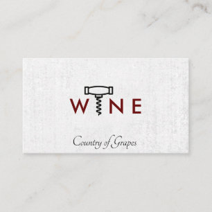 Cartão De Visita Logotipo do Vinho  Corkscrew Somelier