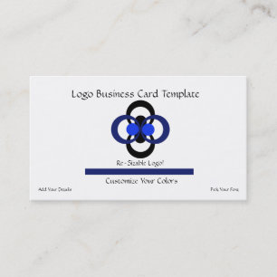 Cartão De Visita Logotipo dos círculos - Logotipo azul preto simple