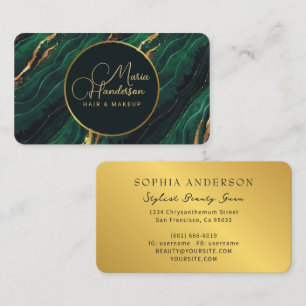 Cartão De Visita Logotipo Dourado Chic com brilho brilhante e brilh