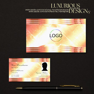 Cartão De Visita Logotipo Dourado Clássico Shimmery e Foto Luxurios