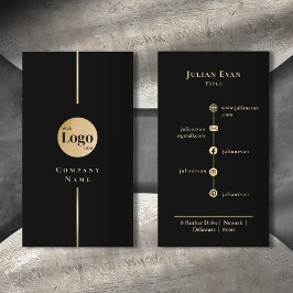 Cartão De Visita Logotipo Dourado da empresa Luxe para Brilho Moder