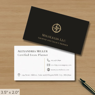 Cartão De Visita Logotipo Dourado de luxo minimalista