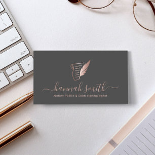 Cartão De Visita Logotipo Dourado do agente de assinatura de empré