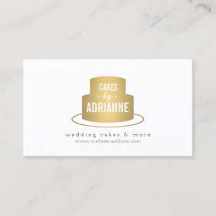 Cartão De Visita Logotipo Dourado do bolo mim para a padaria, café