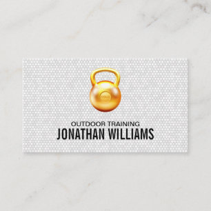 Cartão De Visita Logotipo Dourado do Kettle Bell   MALHAÇÃO