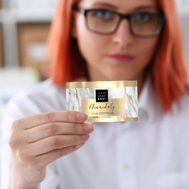 Cartão De Visita Logotipo Dourado do Mármore do Investimento Financ