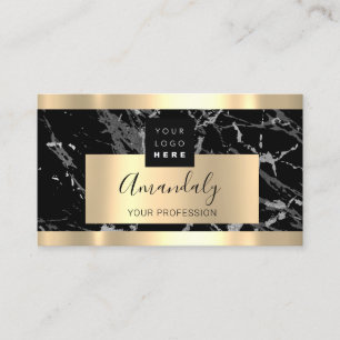 Cartão De Visita Logotipo Dourado dos Serviços de Investimento Fina