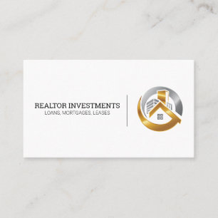 Cartão De Visita Logotipo Dourado e Silver Imóveis House