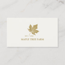 Logotipo Dourado Elegante de Maple Leaf.