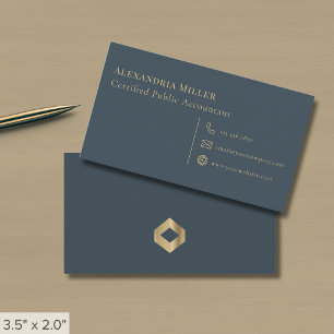 Cartão De Visita Logotipo Dourado Elegante simples