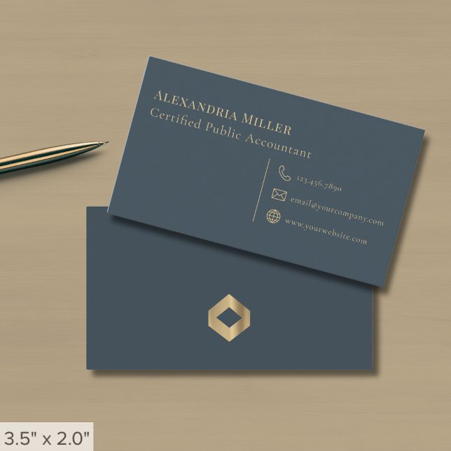 Cartão De Visita Logotipo Dourado Elegante simples (Criador carregado)