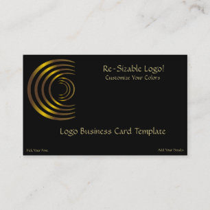 Cartão De Visita Logotipo Dourado em forma de lua crescente