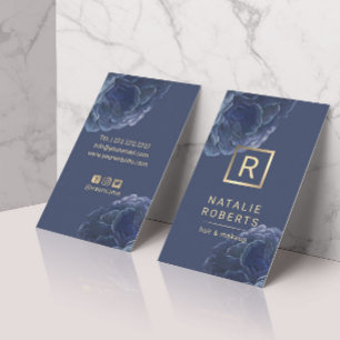 Cartão De Visita Logotipo Dourado flexível moderno Monograma Elegan