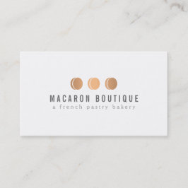 Cartão De Visita Logotipo Dourado Macaron Trio Elegante em branco