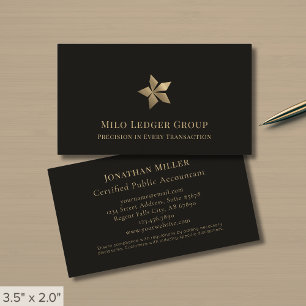 Cartão De Visita Logotipo Dourado preto moderno