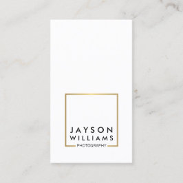 Cartão De Visita Logotipo Dourado Quadrado Mínimo Moderno para Fotó