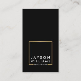 Cartão De Visita Logotipo Dourado Quadrado Mínimo Moderno para Fotó