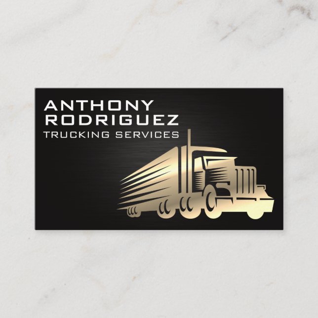 Cartão De Visita Logotipo Dourado Semi Truck (Frente)