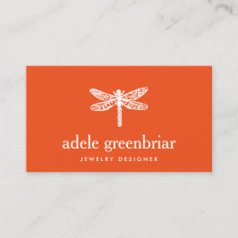 Cartão De Visita Logotipo Dragonfly Designer da Nature Jewelly Lara
