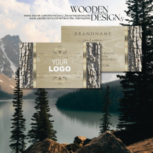 Cartão De Visita Logotipo e borda Dourada do Ornamentado Rústico T